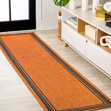 James Modern Border Stripe Indoor/outdoor Area Rug